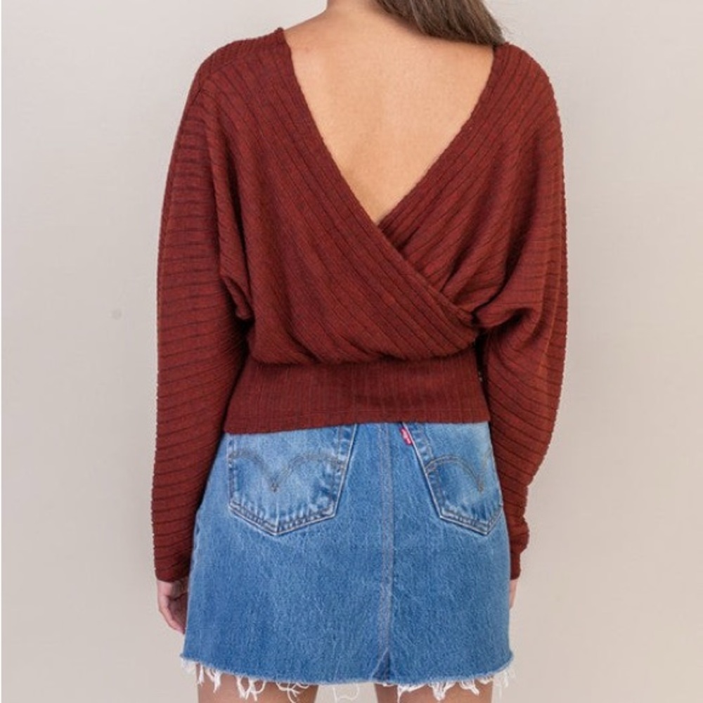 Rust Wrap Top. NWOT - Picture 3 of 4